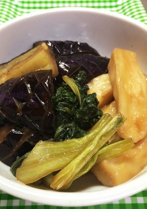 はんぺんとなすとチンゲン菜の煮浸し-レシピのメイン写真