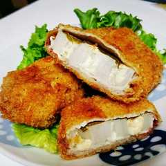 A picture of 蓮根の梅しそチーズ豚巻きフライ.