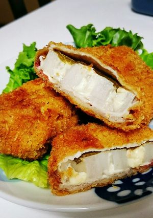 蓮根の梅しそチーズ豚巻きフライ-レシピのメイン写真