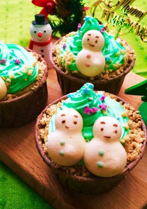 簡単♡HMで作るカップケーキクリスマス-レシピのメイン写真