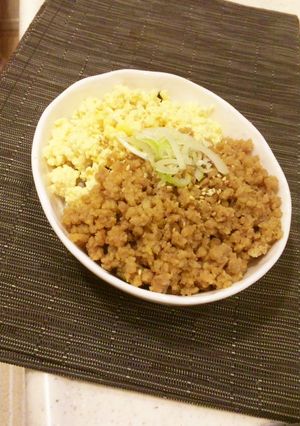 鍋一つ！発芽米と大豆たっぷりの2色丼♪-レシピのメイン写真