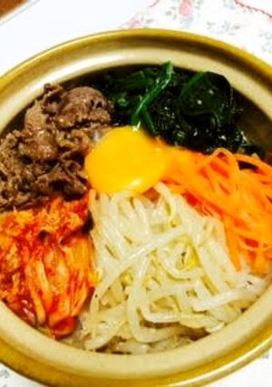 ☆土鍋で簡単石焼きビビンバ☆手作りナムル-レシピのメイン写真