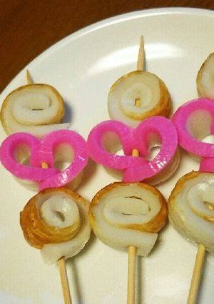 おでんやお弁当に♪竹輪とカマボコの飾り串-レシピのメイン写真