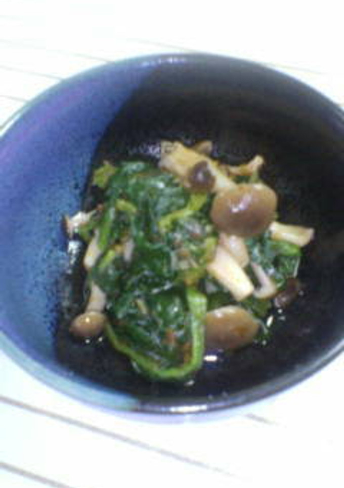 ほうれん草としめじの麺つゆ煮-レシピのメイン写真