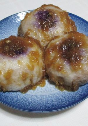 紫さつま芋の餡と長芋の皮の饅頭-レシピのメイン写真