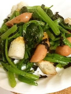 ほうれん草とチクワ海苔炒め-レシピのメイン写真