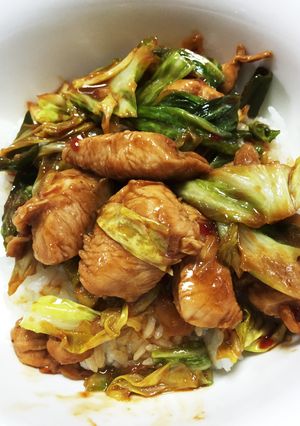 簡単！むね肉で回鍋肉風丼-レシピのメイン写真