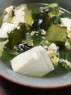 青梗菜と豆腐のしょうが入りあったかスープ-レシピのメイン写真