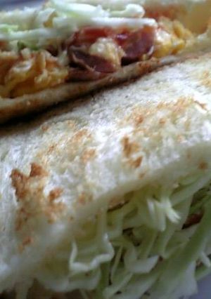 キャベツたっぷりスクランブルホットサンド-レシピのメイン写真