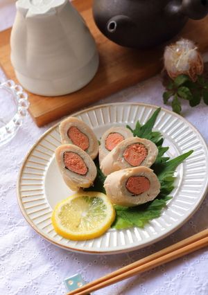 お弁当にも！鶏ささみの明太子巻き-レシピのメイン写真