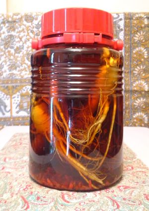 生高麗人参6年物とブランデーで薬膳酒-レシピのメイン写真