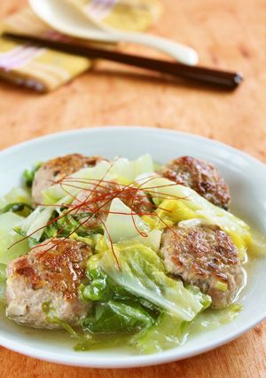 中華風肉団子と白菜の蒸し煮-レシピのメイン写真