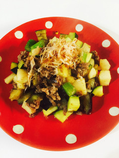 茄子と山芋とズッキーニの和風だし醤油炒め-レシピのメイン写真