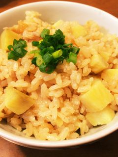 さつまいもと豚肉の秋の炊き込みごはん-レシピのメイン写真