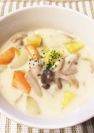手作り！鶏肉とさつまいものクリームスープ-レシピのメイン写真
