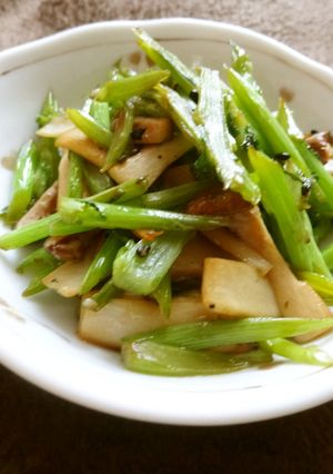 春菊の茎とエリンギのきんぴら風-レシピのメイン写真