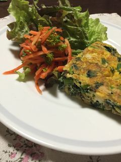 朝食プレート ほうれん草とツナオムレツ-レシピのメイン写真