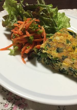 朝食プレート ほうれん草とツナオムレツ-レシピのメイン写真