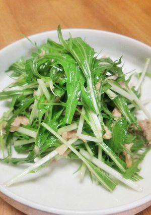 簡単、シンプル!!水菜とツナのサラダ-レシピのメイン写真
