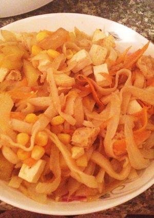 ビーガンのモンゴル蒸し焼きうどん-レシピのメイン写真
