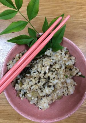 旬の漬物と、鳥肉の混ぜごはん-レシピのメイン写真