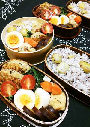 鶏つくねハンバーグ♪ お弁当-レシピのメイン写真