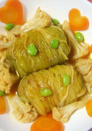 大豆のお肉で★ロール白菜★トマト風味-レシピのメイン写真