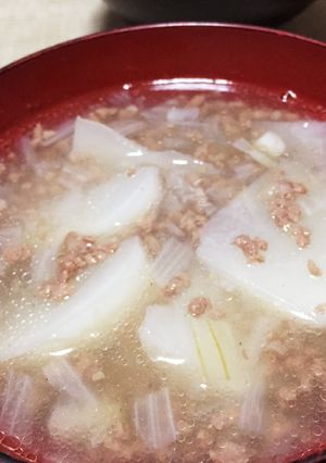 かぶとひき肉の中華風スープ-レシピのメイン写真