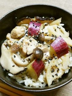 秋野菜と鶏肉の混ぜご飯-レシピのメイン写真