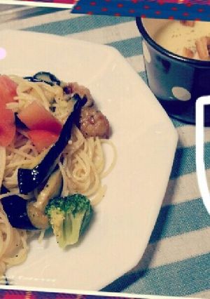 チキンと彩り野菜のペペロンチーノ☆パスタ-レシピのメイン写真