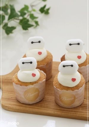 簡単かわいい♡ベイマックスのカップケーキ by momo キャラ弁料理家
