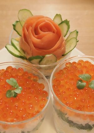 いくらとローズサーモンのカップSUSHI-レシピのメイン写真