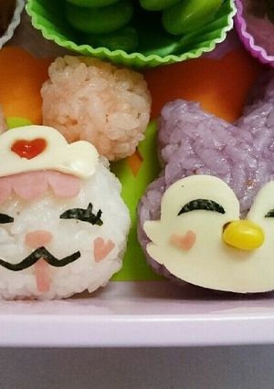プリンセスプリキュアキャラ弁アロマ&パフ-レシピのメイン写真