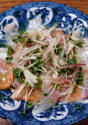 真鯛とつぶ貝と赤貝の薬味カルパッチョ-レシピのメイン写真