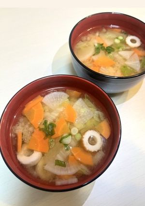 【減塩】ちくわと根菜の味噌汁-レシピのメイン写真