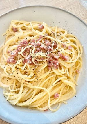 ワンパン&卵なしで！カルボナーラ風パスタ-レシピのメイン写真