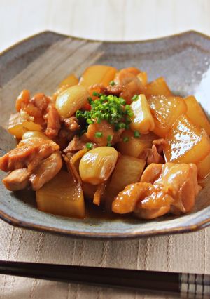 丸ごとにんにく鶏大根の甘辛照り煮♪-レシピのメイン写真