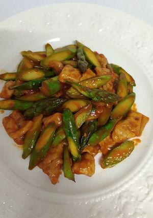 アスパラと豚肉のケチャップソテー-レシピのメイン写真