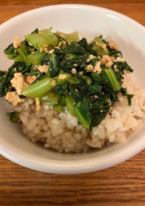 大根葉とひき肉のピリ辛コチュふりかけ-レシピのメイン写真