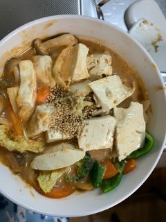 お一人様クリーミー味噌デミ味豆腐野菜炒め-レシピのメイン写真