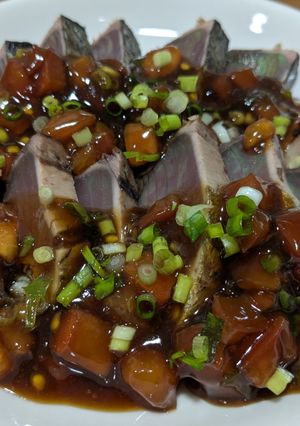 鰹のタタキ　トマトポン酢たれ-レシピのメイン写真