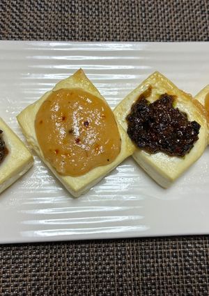 蕗のとう味噌と酒粕味噌の豆腐田楽-レシピのメイン写真