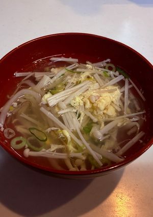 簡単&節約＊もやしとえのきのかき玉汁-レシピのメイン写真