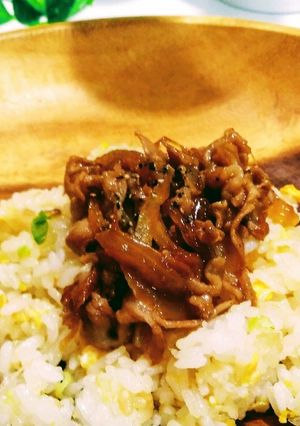 焼肉のタレで簡単☆肉のせチャーハン-レシピのメイン写真