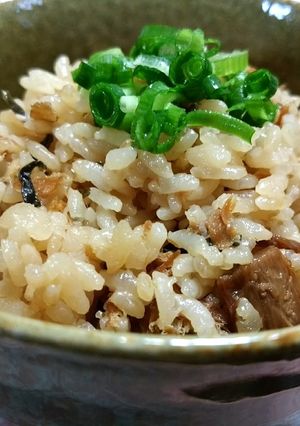 炊き込みご飯☆なめ茸とツナと生姜と塩昆布-レシピのメイン写真