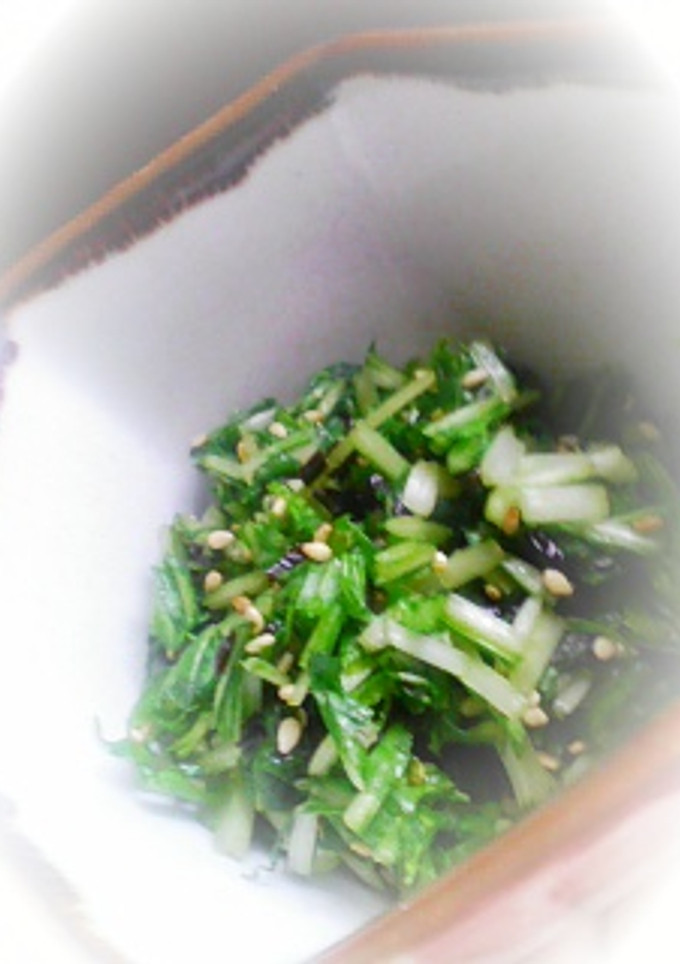 簡単♪水菜と昆布のごま油和え-レシピのメイン写真