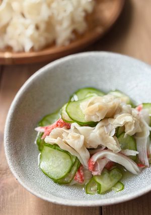 はなびらたけときゅうりの酢の物-レシピのメイン写真