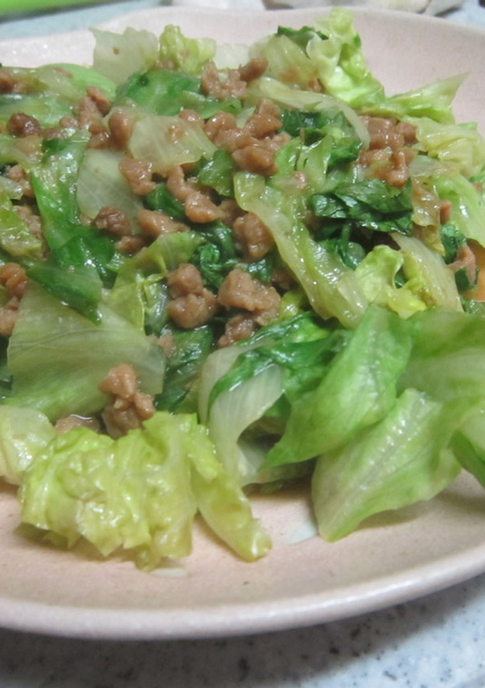 レタスと大豆のお肉の簡単炒め♪-レシピのメイン写真