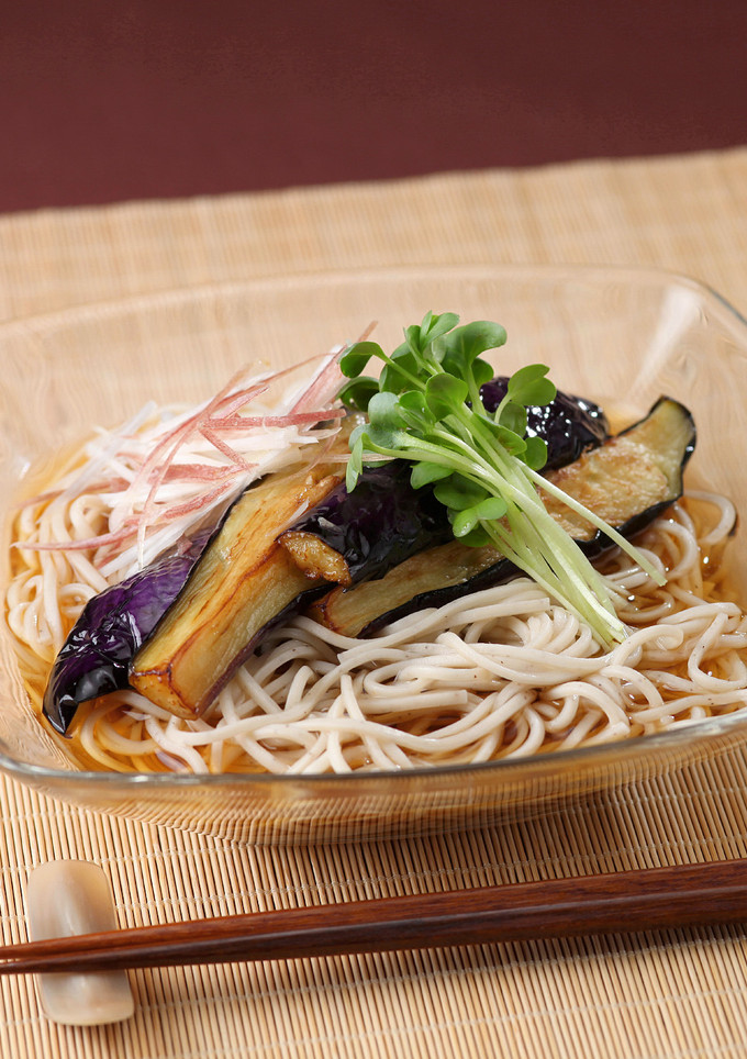 【卯月製麺】揚げなすとみょうがの冷し蕎麦-レシピのメイン写真