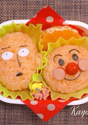 アンパンマンとワンパンマンで逆オムライス-レシピのメイン写真